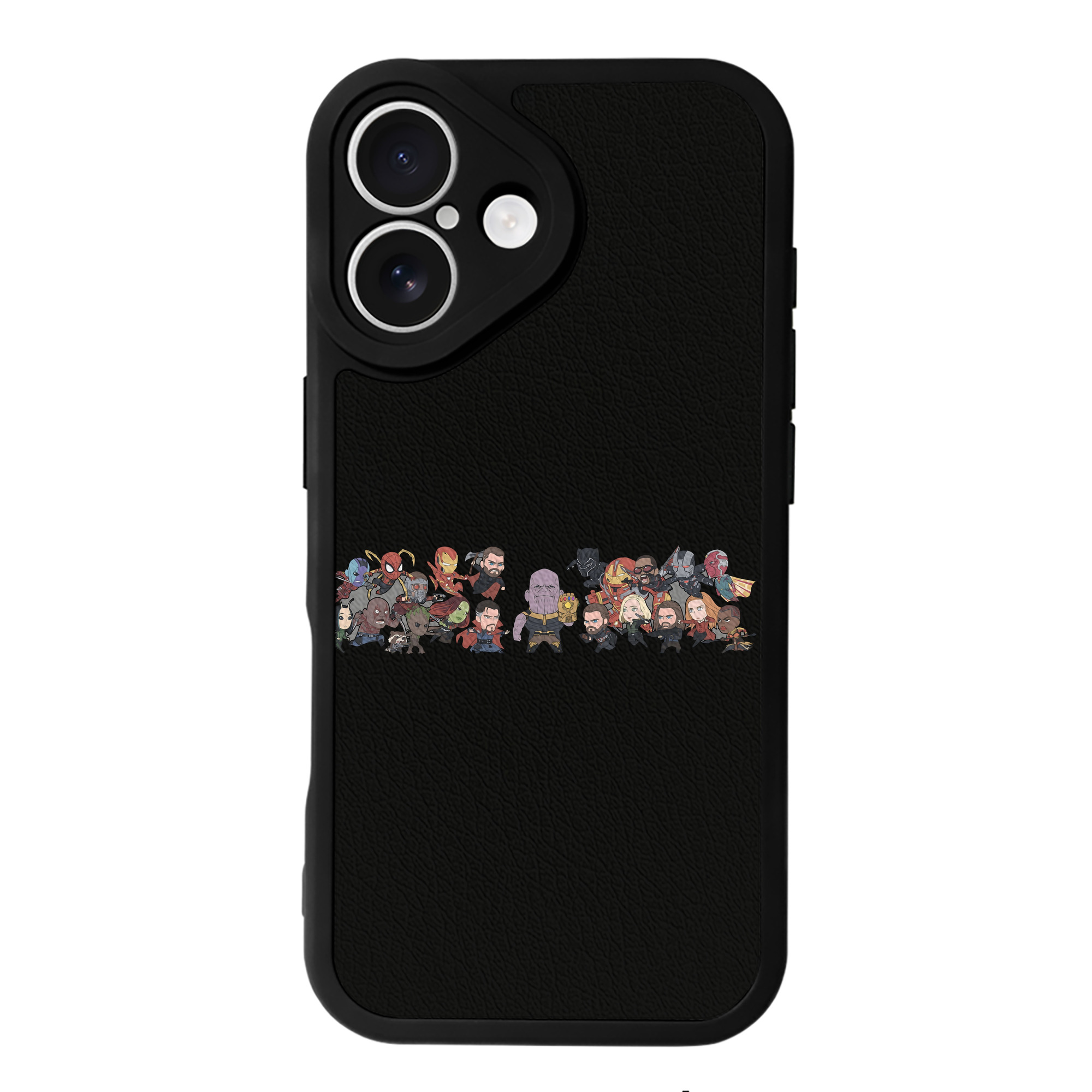 （画像用） アベンジャーズ The Avengers 【iPhone 16シリーズ対応】シリコンスマホケース（レザー調） 材質：シリコン